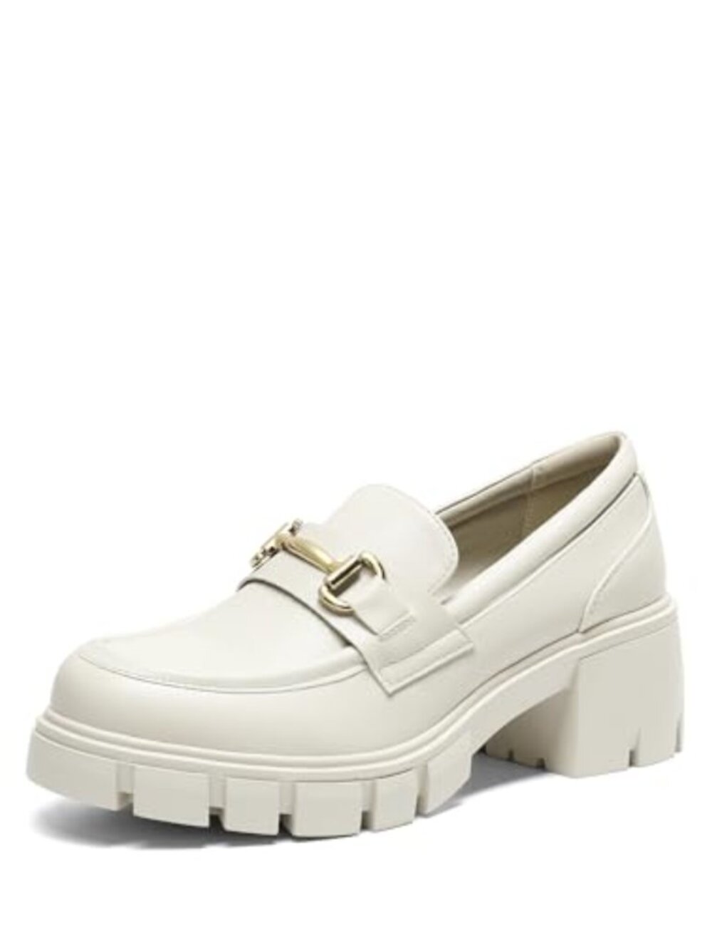 Platform Loafers Slip-On Dress Shoes Horse-bit Accent Lug Sole